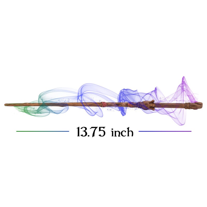 Cottage Garden Brown Woodgrain Crown 13.75 inch Resin Collectible Witch Wizard Cosplay Magic Wand - Image 3